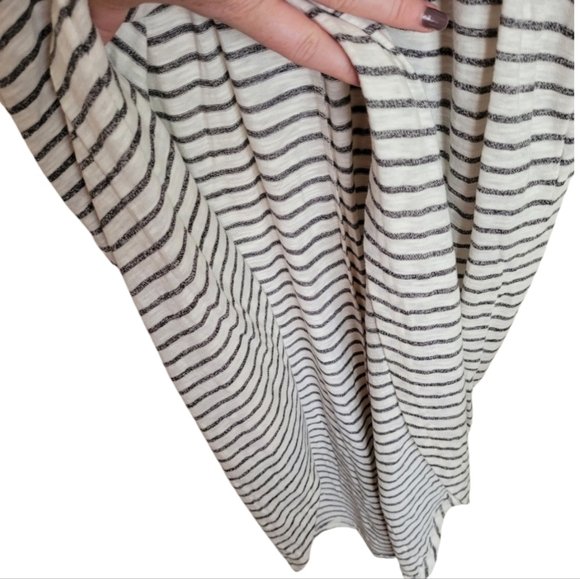 Listicle Black White High Low Striped Pocket Short Sleeve Dress Size Large - Picture 4 of 12